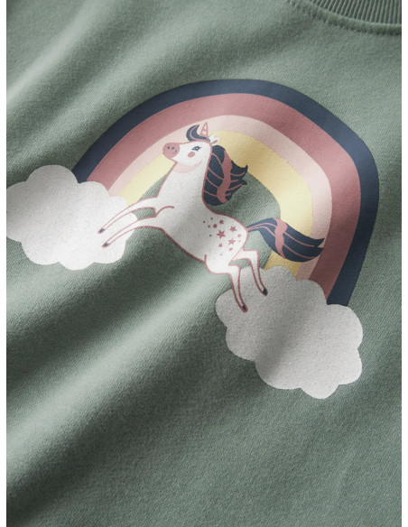 SUDADERA VERDE UNICORNIO