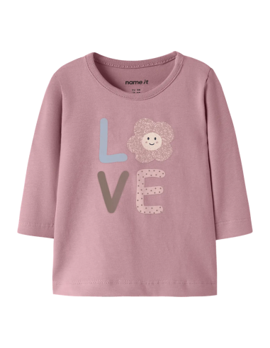 CAMISETA ROSA LOVE FLOR