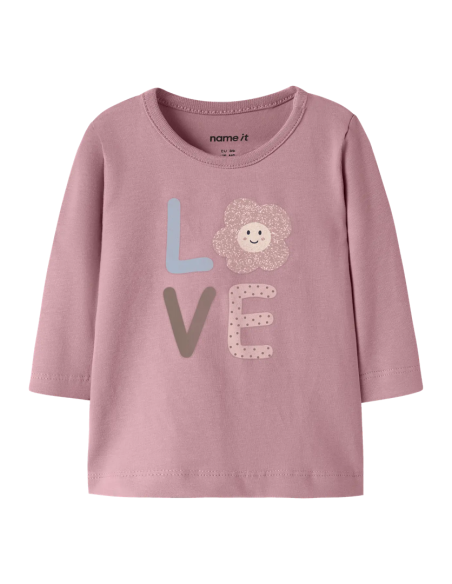 CAMISETA ROSA LOVE FLOR