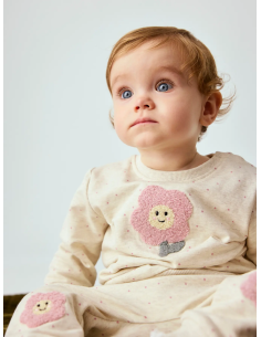 SUDADERA BEIG FLOR