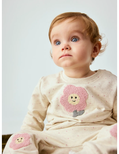 SUDADERA BEIG FLOR