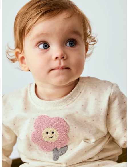 SUDADERA BEIG FLOR
