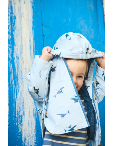 CAPA CHUBASQUERO BALLENAS AZUL 