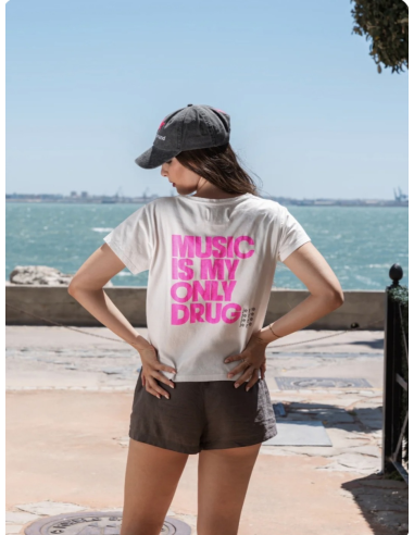 CAMISETA MUSIC BLANCA/FLUOR