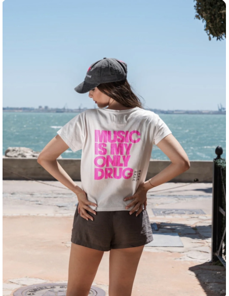 CAMISETA MUSIC BLANCA/FLUOR