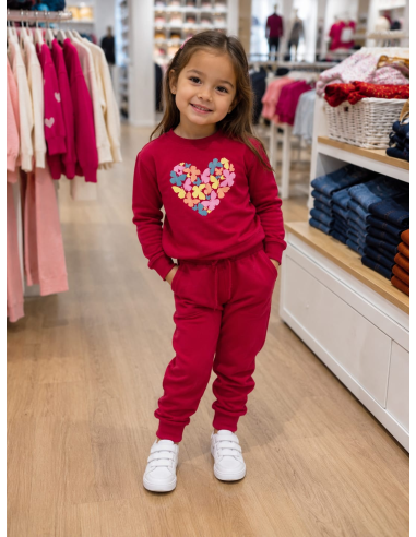 CONJ. SUDADERA MARIPOSAS+JOGGER FRAMBUESA