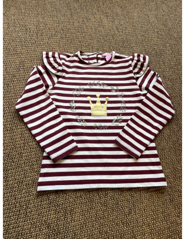 CAMISETA RAYAS+FALDA BURDEOS