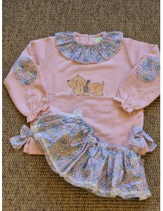 SUDADERA ROSA PERRITO+BRAGUITA