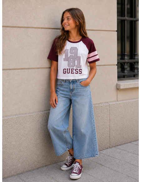 CAMISETA 1981 GRANATE+ROSA