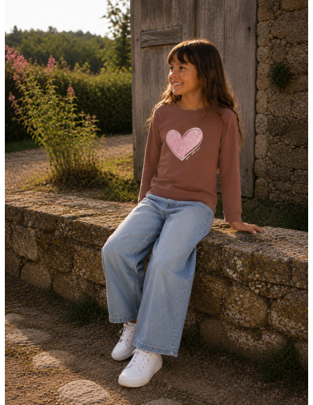 CAMISETA CORAZON ROSA