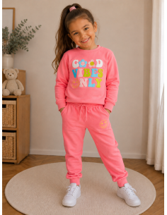 SUDADERA+JOGGER GOOD VIBES CORAL