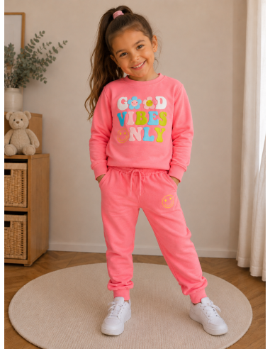 SUDADERA+JOGGER GOOD VIBES CORAL