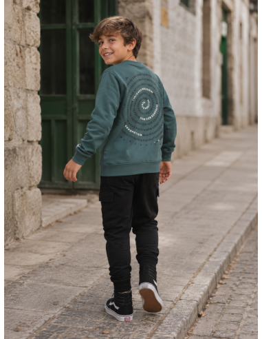 SUDADERA VERDE+CARGO NEGRO
