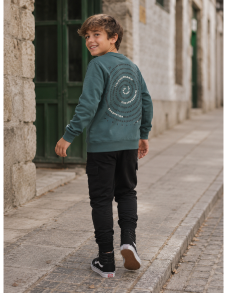 SUDADERA VERDE+CARGO NEGRO