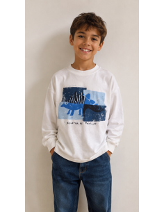 CAMISETA CRUDO/AZUL DISCOVERIES