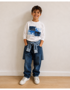 CAMISETA CRUDO/AZUL DISCOVERIES 2