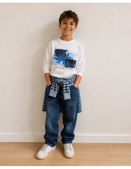 CAMISETA CRUDO/AZUL DISCOVERIES