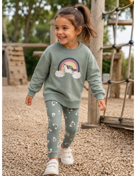 SUDADERA VERDE UNICORNIO 