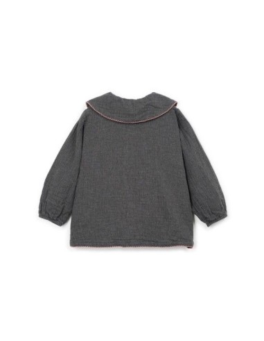  BLUSA CUELLO FLOR BORDADA ANTRACITA