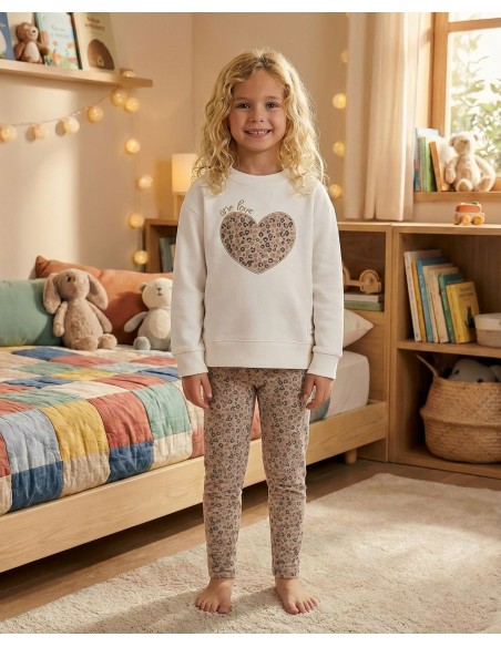 CONJ. SUDADERA CORAZON+LEGGING ESTAMPADO   