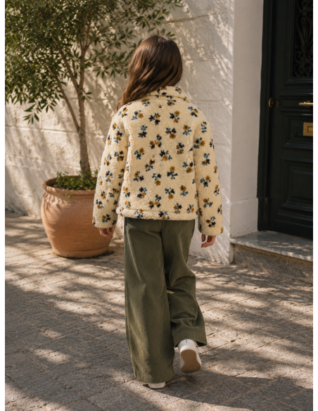 CAZADORA BORREGUITO FLORES BEIGE