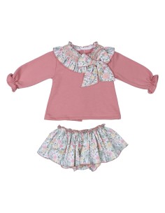 CONJ. SUDADERA+BRAGUITA FLORES ROSA PALO