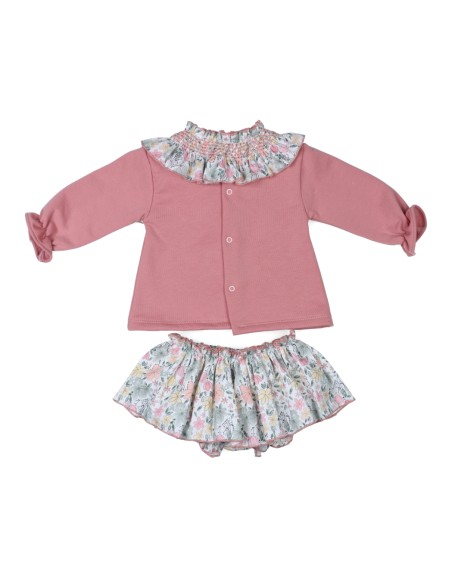 CONJ. SUDADERA+BRAGUITA FLORES ROSA PALO