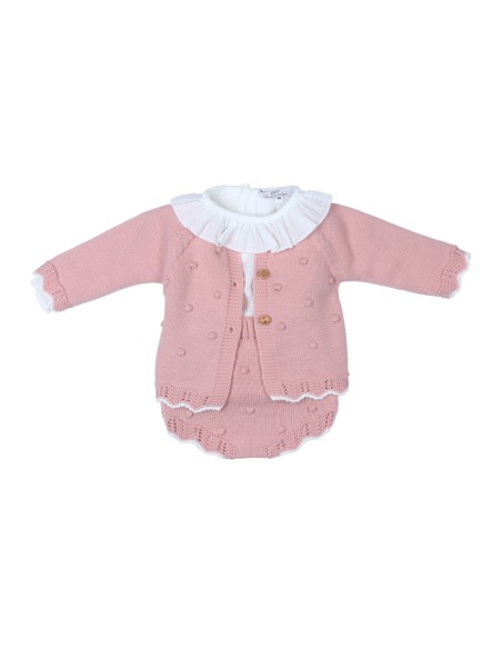 CONJ. BODOQUES ROSA RANITA+BLUSA+CHAQUETA