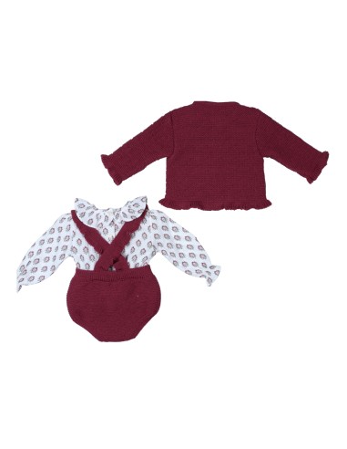 CONJ. CHAQUETA+BLUSA+RANITA TIRANTES BORGOÑA