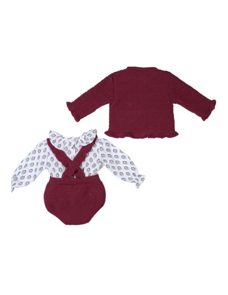 CONJ. CHAQUETA+BLUSA+RANITA TIRANTES BORGOÑA