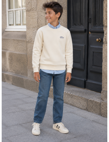 SUDADERA SCHOOL CREMA