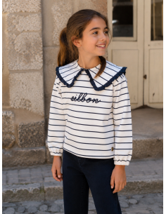 CAMISETA CUELLO RAYAS AZUL/BLANCO 2