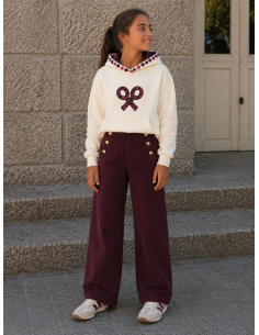 SUDADERA CAPUCHA RAQUETA ESTAMPADO CRUDO