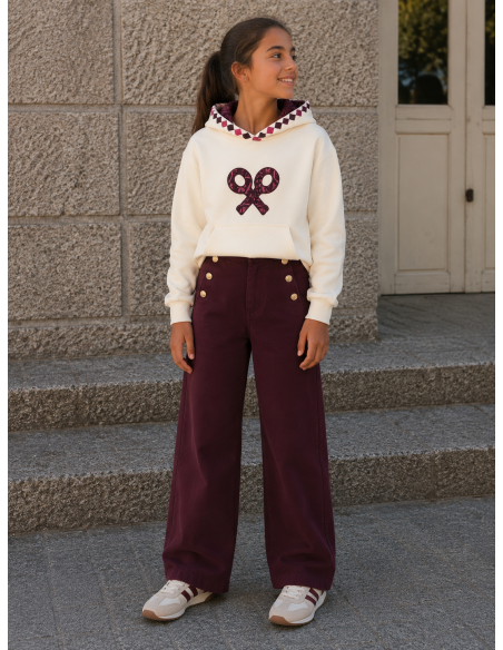 SUDADERA CAPUCHA RAQUETA ESTAMPADO CRUDO
