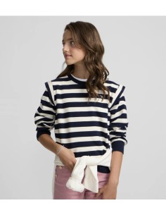SUDADERA RAYAS MARINO/CRUDO HOMBRERAS