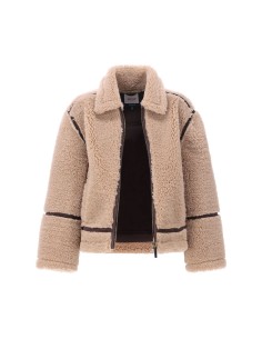 CAZADORA DE BORREGITO BEIGE/MARRON 2