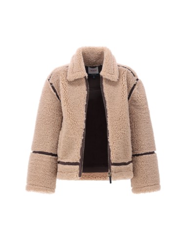 CAZADORA DE BORREGITO BEIGE/MARRON
