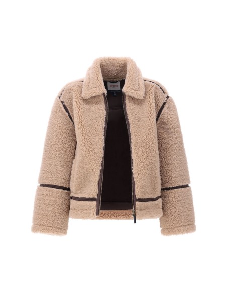 CAZADORA DE BORREGITO BEIGE/MARRON