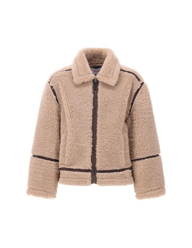 CAZADORA DE BORREGITO BEIGE/MARRON