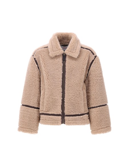 CAZADORA DE BORREGITO BEIGE/MARRON