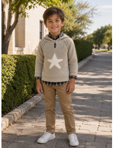 CAMISA CUADROS ANTRACITA/BEIGE 2