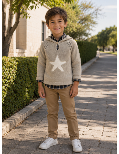 CAMISA CUADROS ANTRACITA/BEIGE