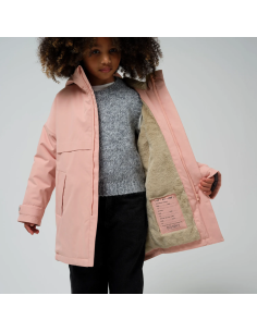 CHAQUETON LARGO MEDIO ROSA WATERPROOF