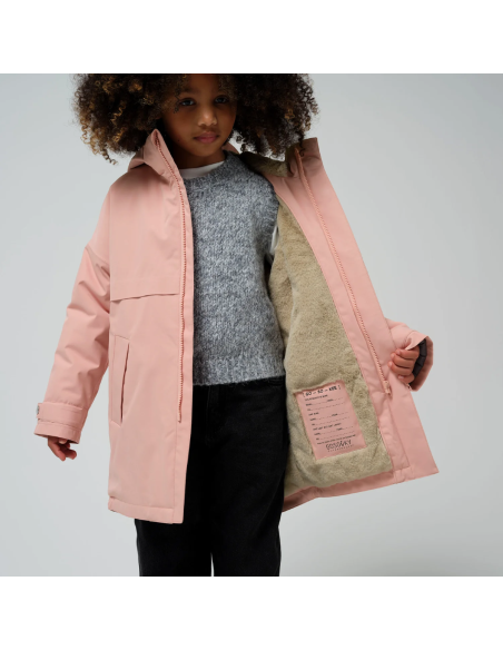 CHAQUETON LARGO MEDIO ROSA WATERPROOF