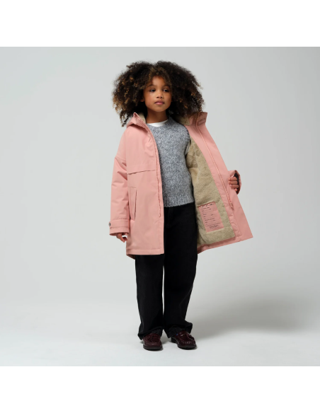 CHAQUETON LARGO MEDIO ROSA WATERPROOF