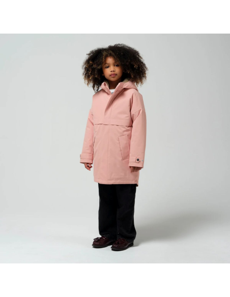CHAQUETON LARGO MEDIO ROSA WATERPROOF