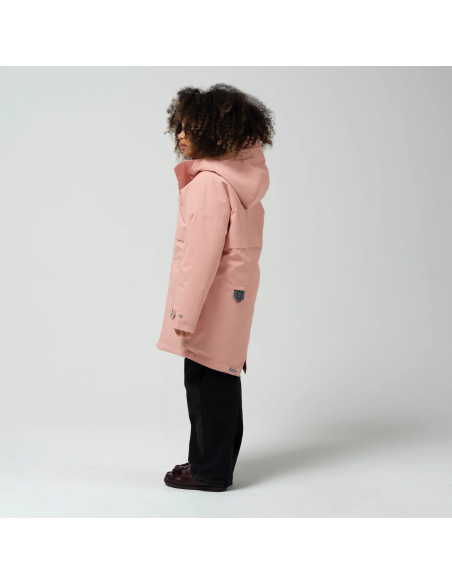 CHAQUETON LARGO MEDIO ROSA WATERPROOF