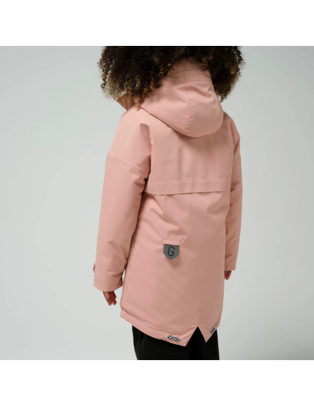 CHAQUETON LARGO MEDIO ROSA WATERPROOF