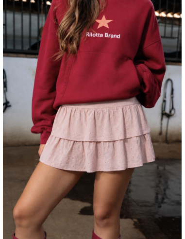 SUDADERA CAPUCHA VELVET STAR VINO/NARANJA FLUOR
