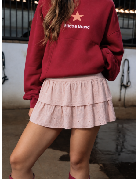 SUDADERA CAPUCHA VELVET STAR VINO/NARANJA FLUOR
